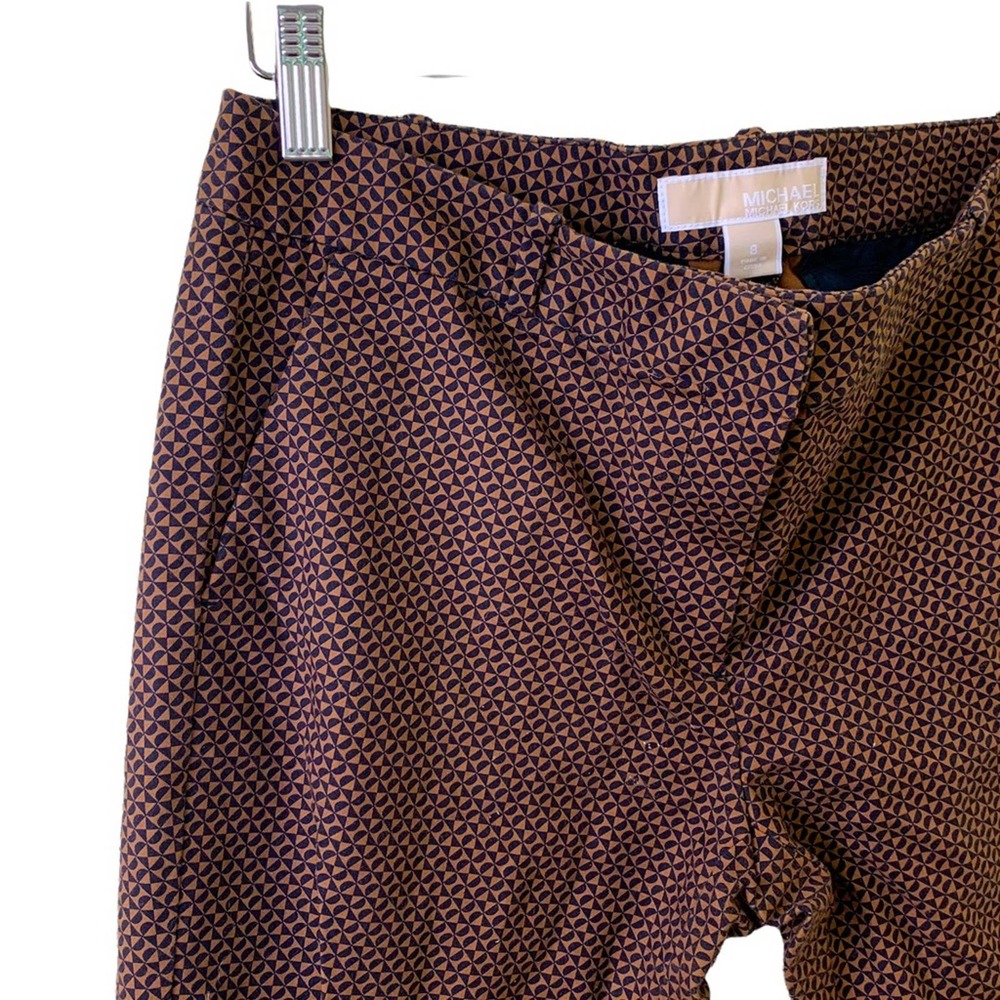 Michael Kors Brown Stretch Patterned Skinny Business Casual Pants SZ 8